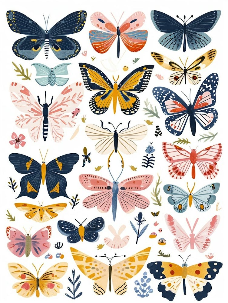 Colourful Insect Illustration Butterfly 22