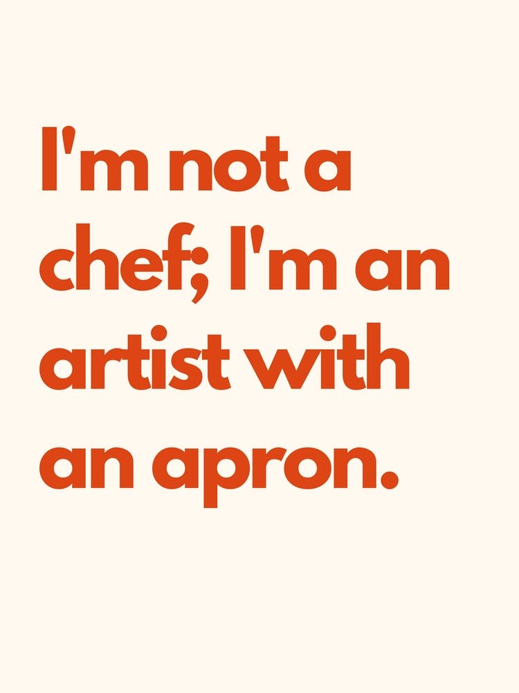 Artist With An Apron Kitchen Typography Cream Red