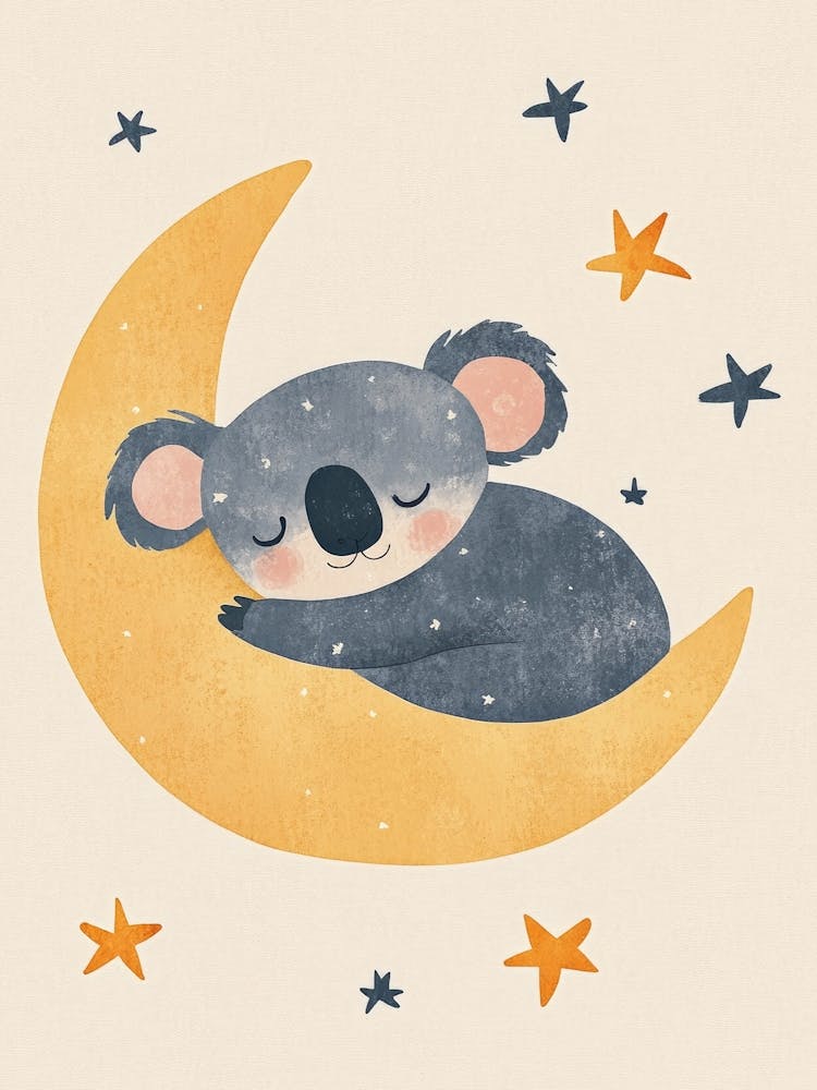 Koala Sleeping On The Moon