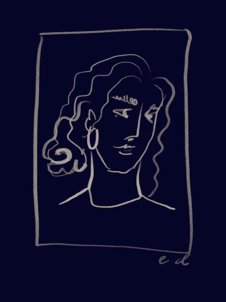Blue Woman Self Portrait