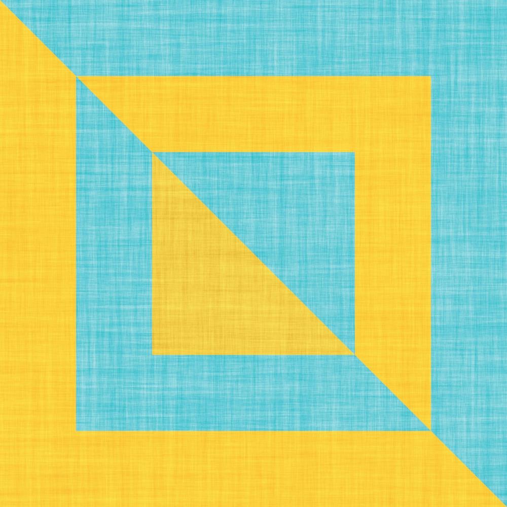 Bold minimal Mid Mod Coastal geometry Aqua Blue & Yellow