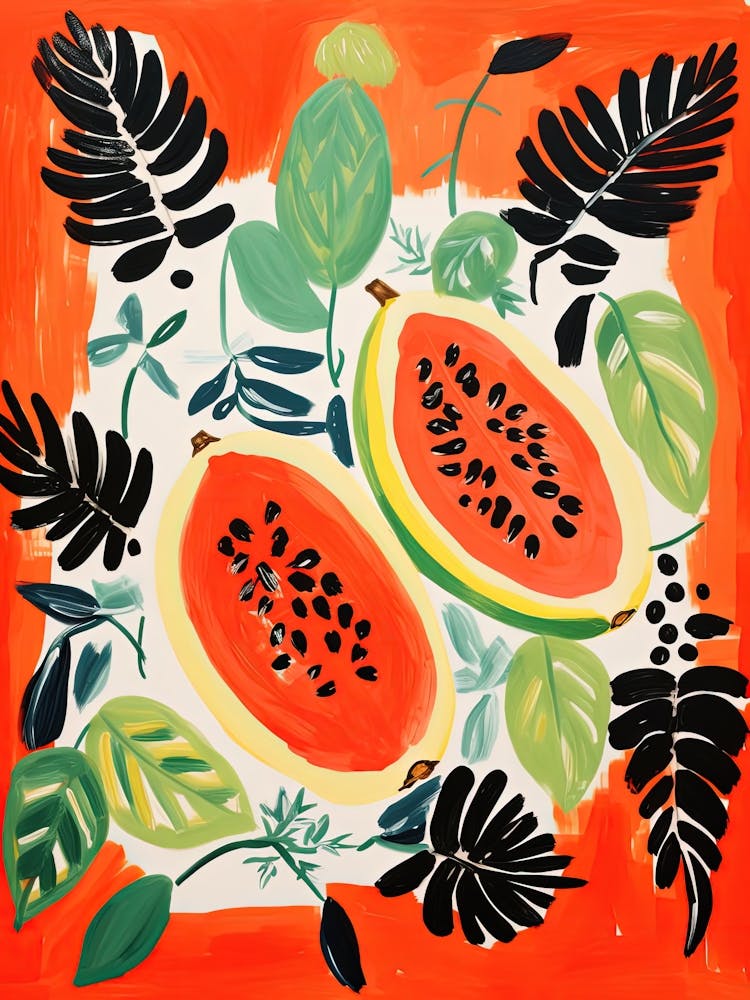 Papaya Fruit Summer Illustration 4