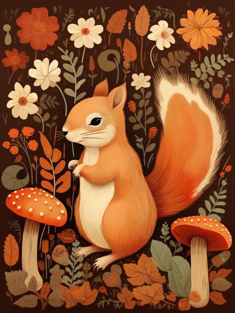 Fall Foliage Squirrel 3