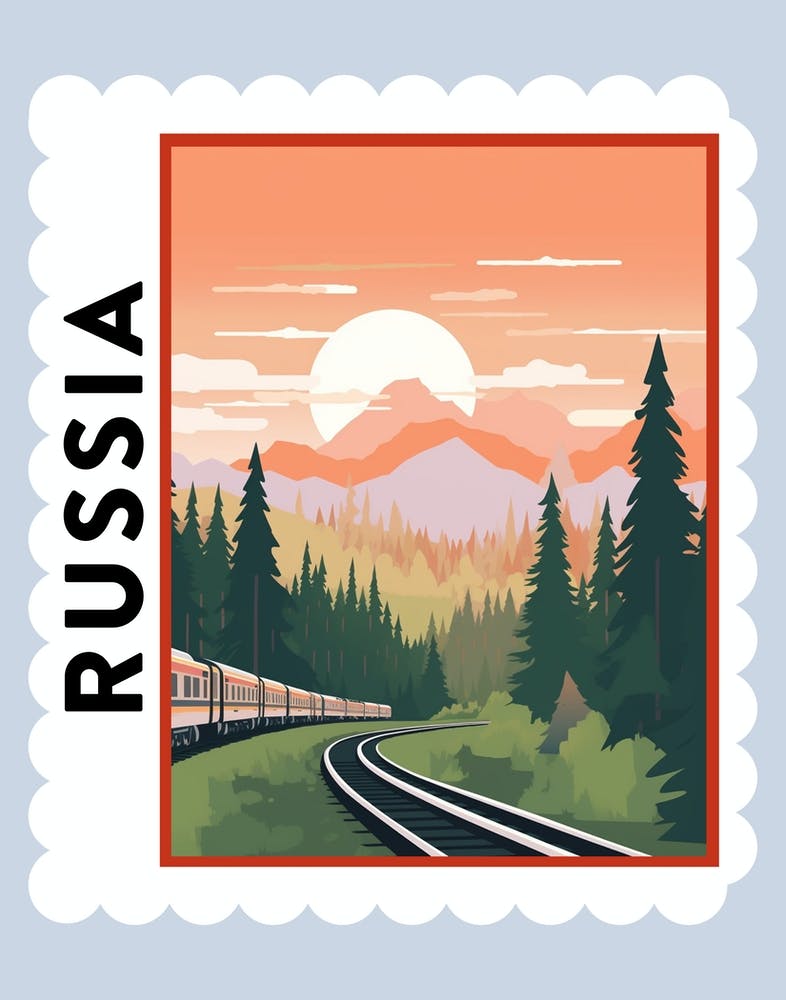 Russia 1 Travel Stamp Poster