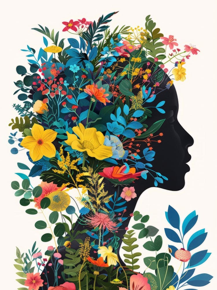 Portrait Of A Woman With Flowers 8