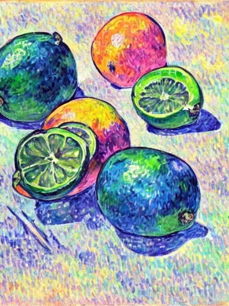 Lime 1 Vintage Sketch Fruit