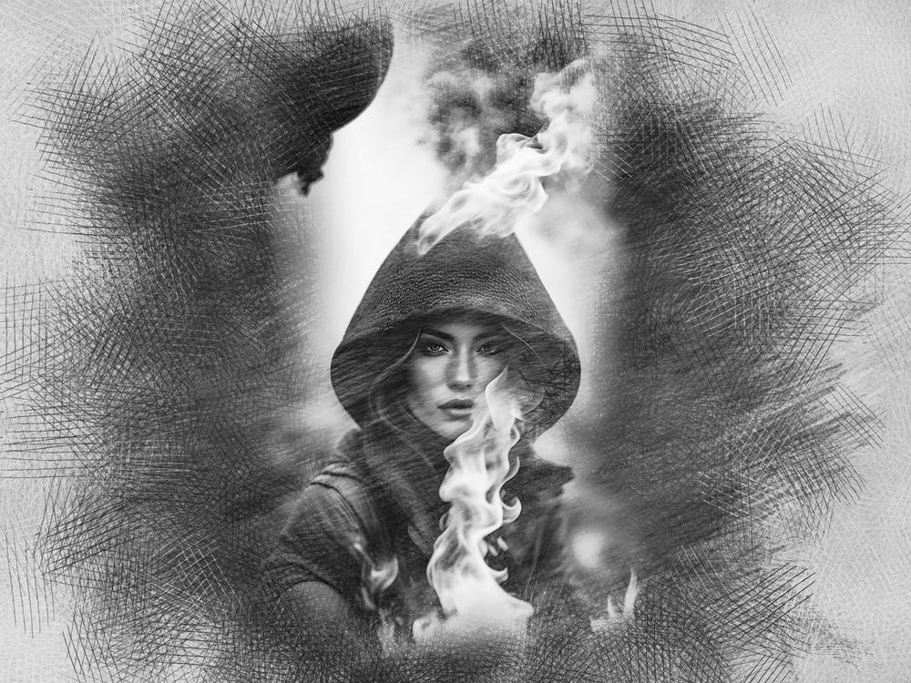 Digital Art work Fire Girl