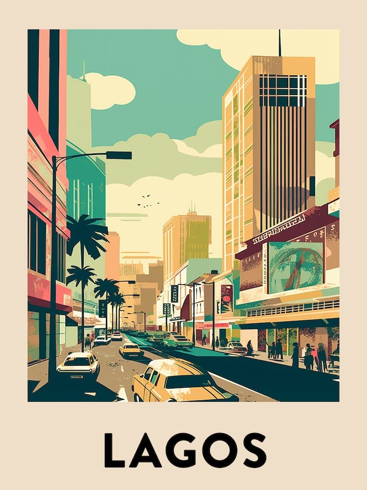 Lagos 2 Vintage Travel Poster