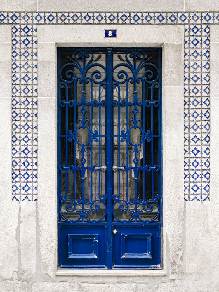 Blue Door in Porto, Lisbon, Blue tiles, Mosaic | Colorful Travel Photography