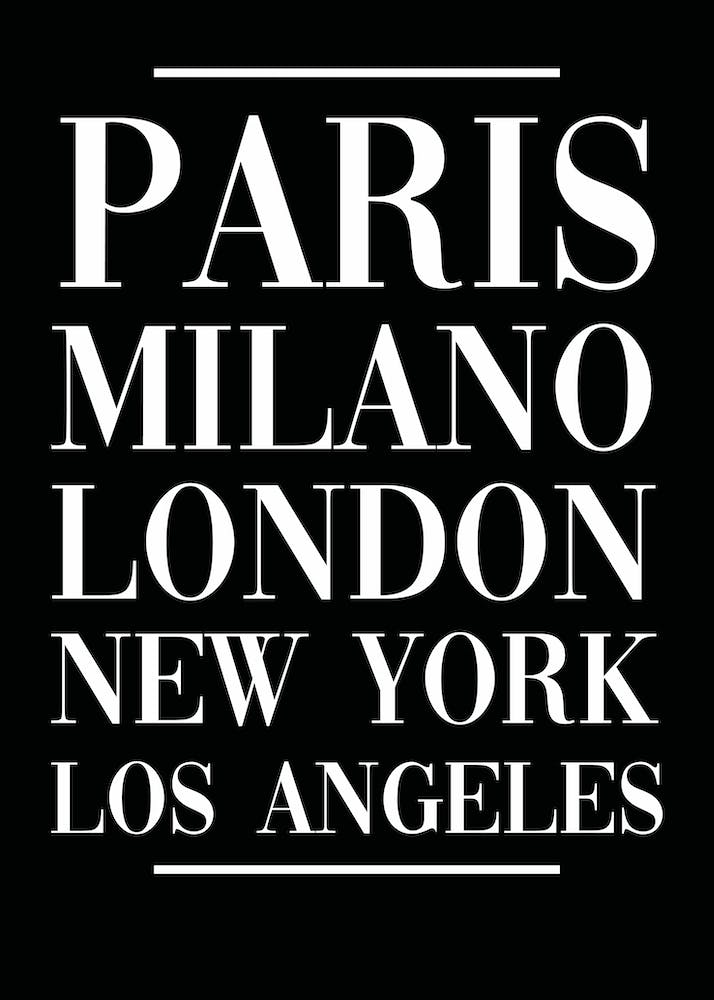 Paris Milano London New York Los Angeles