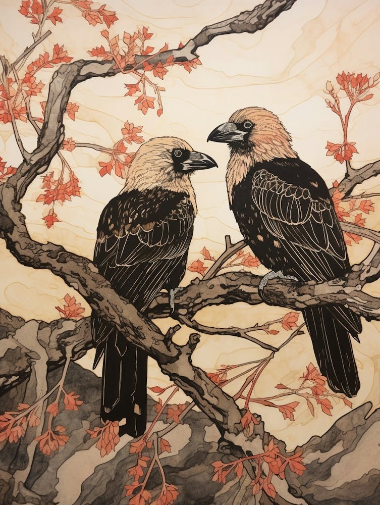 Art Nouveau Birds Poster Vulture 1