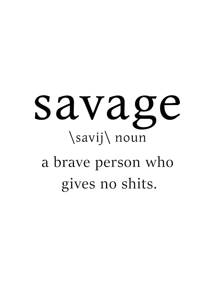 Savage Definition Poster - Dictionary