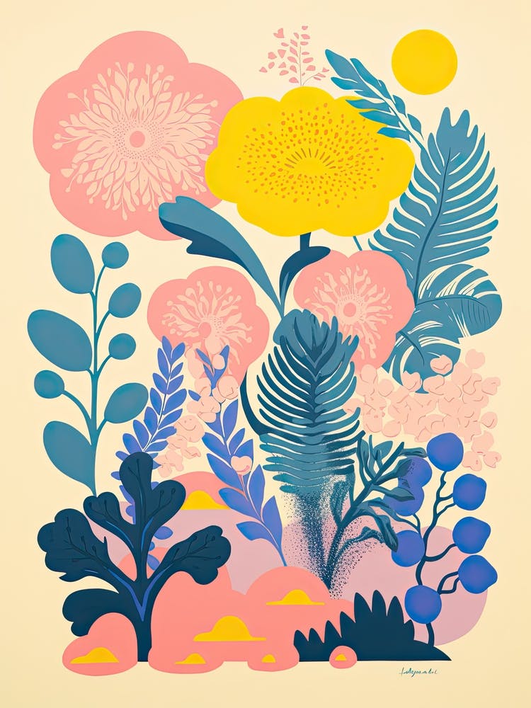 Colourful Botanical Risograph Style 29