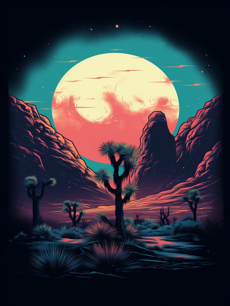 Joshua Tree At Night In South Western Style (4)