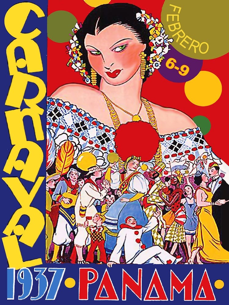 Panama Carnival, 1937, Vintage Poster