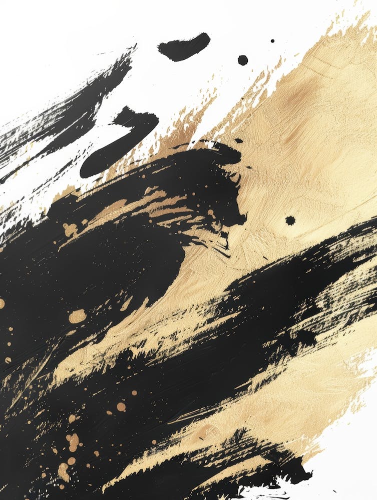 Abstract Black And Gold Painting 50