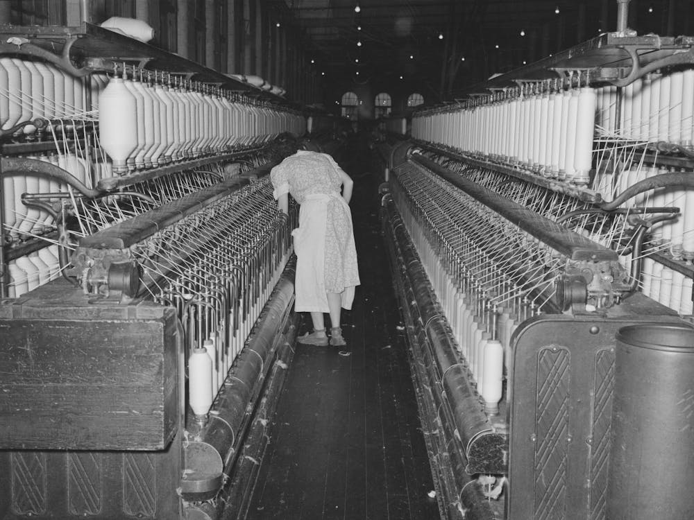 Cotton Thread Making Machinery, Laurel Cotton Mill, Laurel, Mississippi By Russell Lee