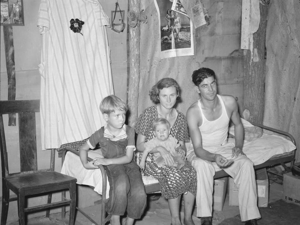 Family Living In Tin Town, Caruthersville, Missouri, Between The Levee And The River By Russell Lee