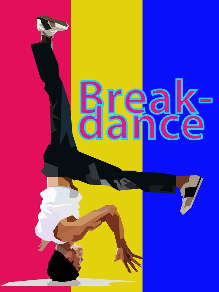 Break Dance 80s Popular Dance Illustration
