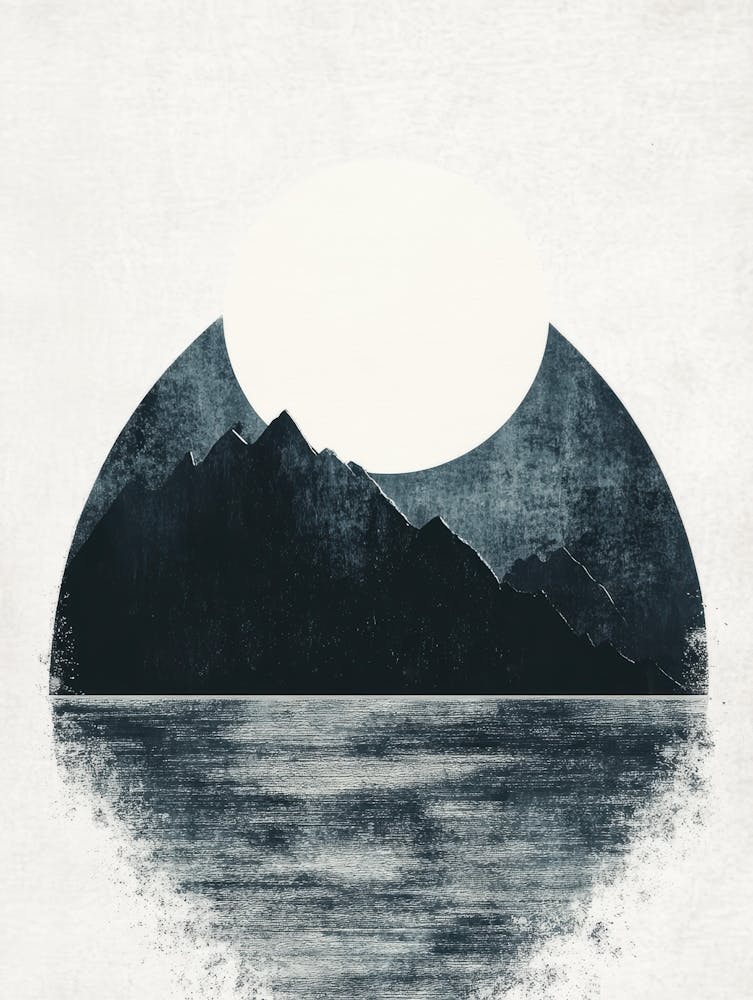 Mond und Berge Leinwanddruck