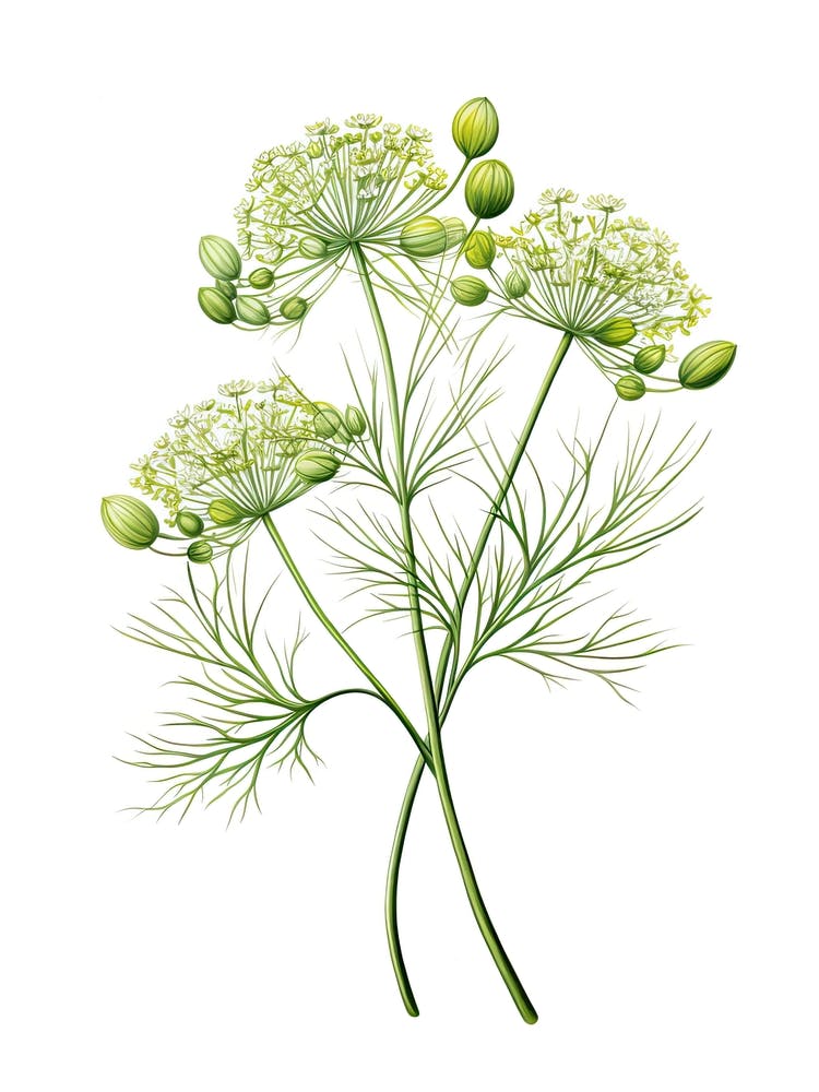 Dill Vintage Botanische Kräuter 0