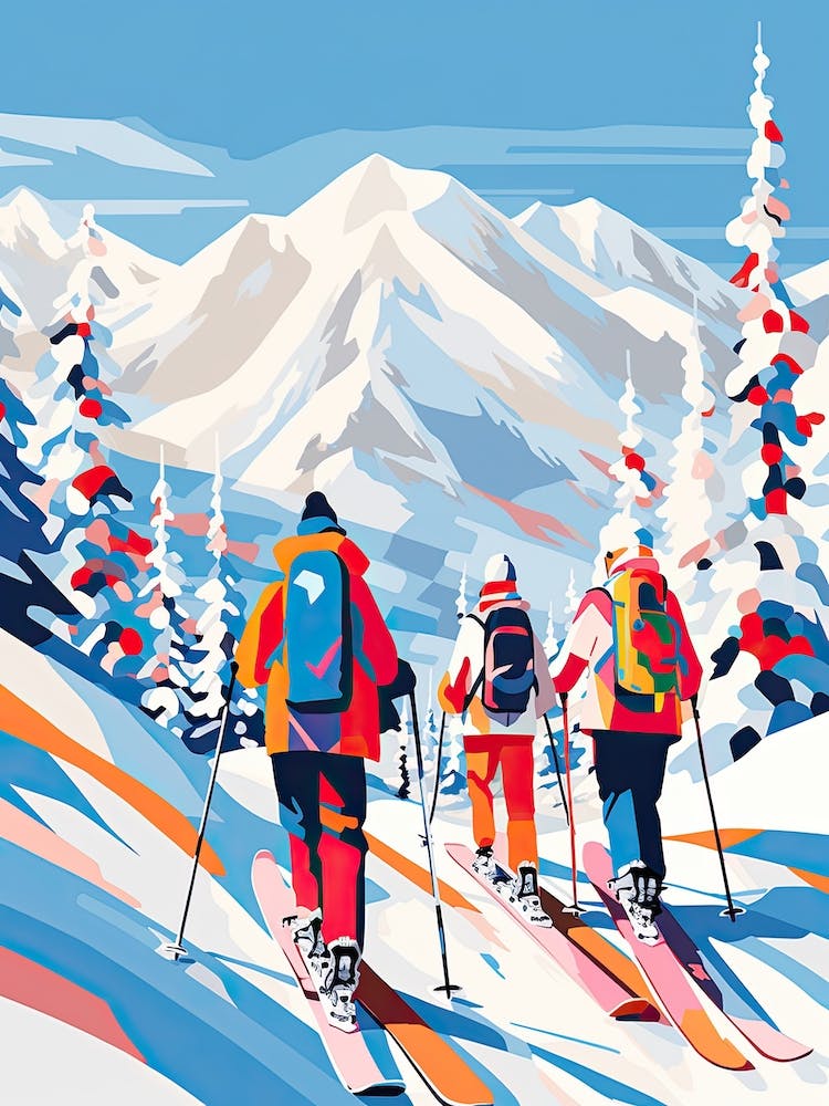 Whistler Blackcomb   British Columbia Canada, Ski Resort Illustration 2