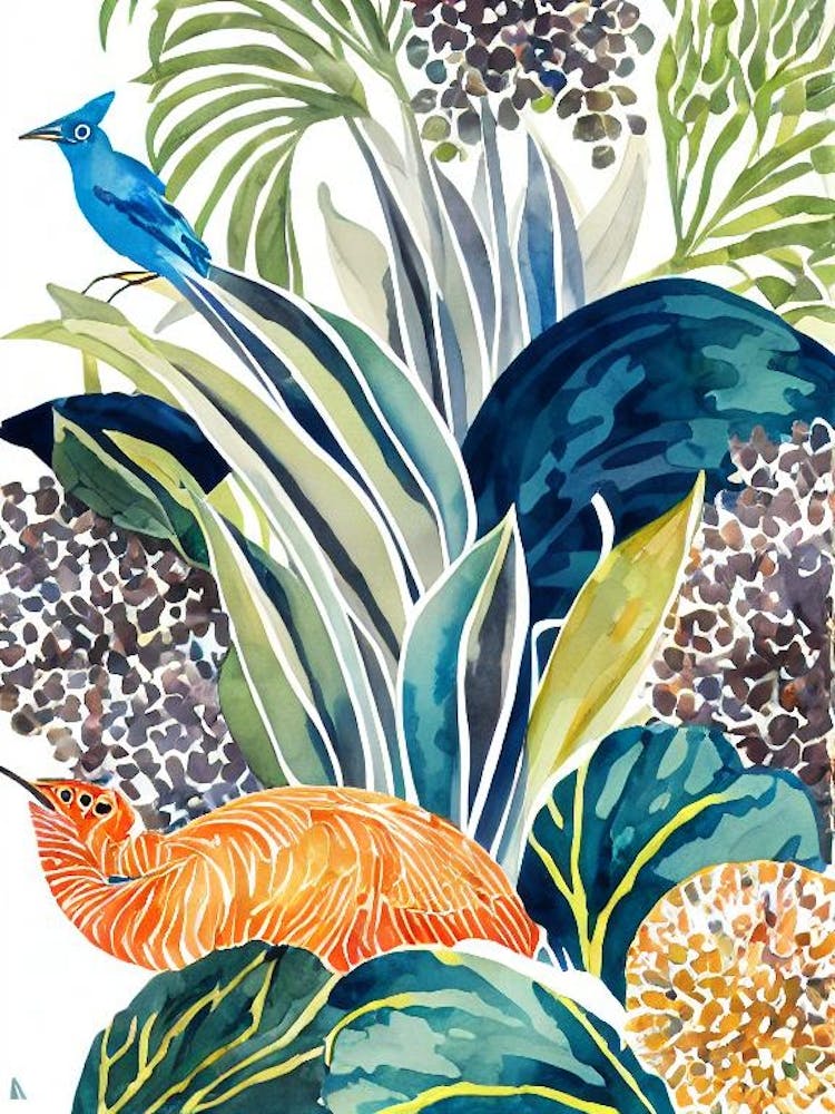 Nudibranch Vintage Graphic Watercolour