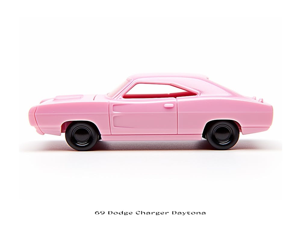 Toy Car 69 Dodge Charger Daytona Pink Poster