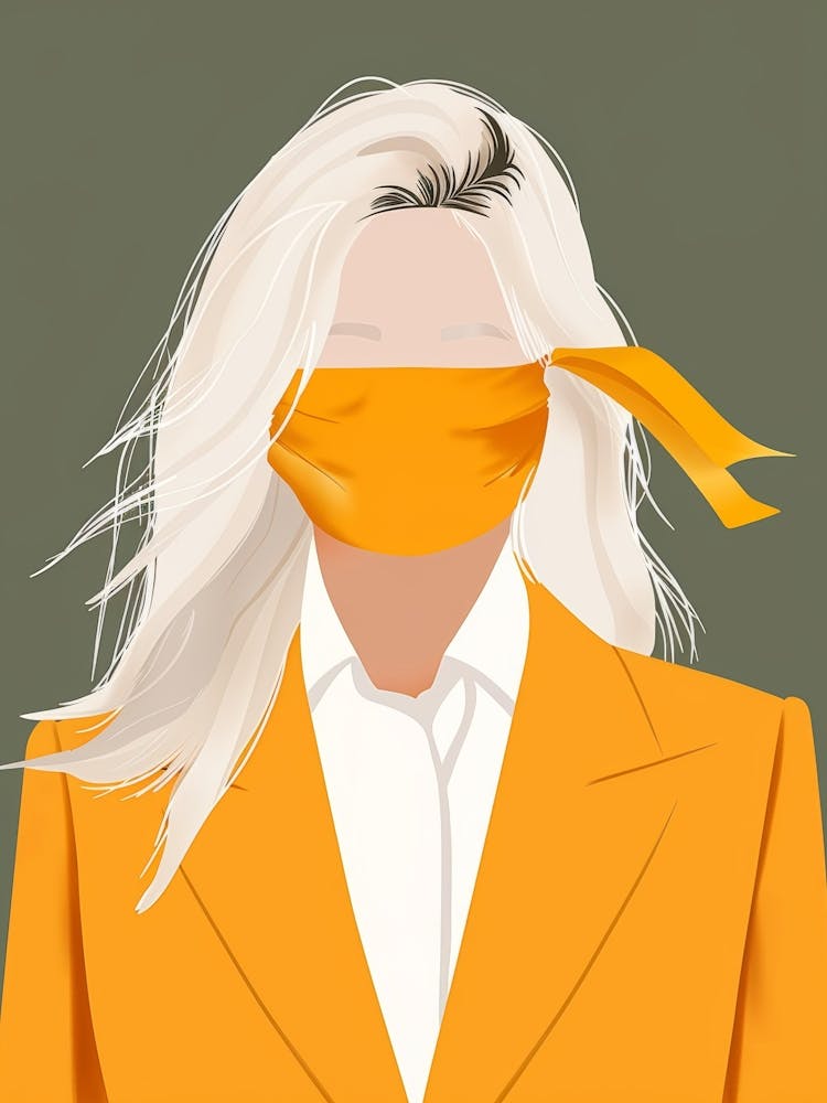 Woman With Yellow Face Mask