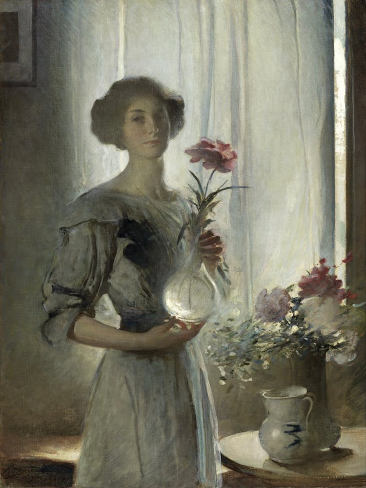 Lady With Flowers 1