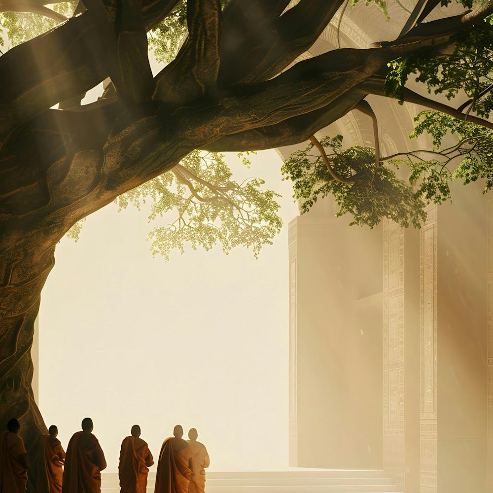 Monks Under A Tree 1