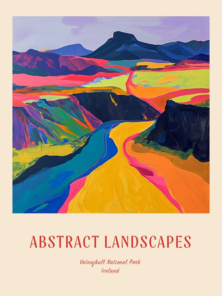 Colourful Abstract Vatnajkull National Park Iceland 4 Poster