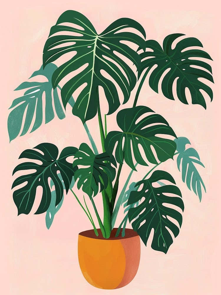 swiss cheese plant illustration Swiss Cheese Plant Minimalist Illustration 1 Art Print by Petal Pigments – Fy!