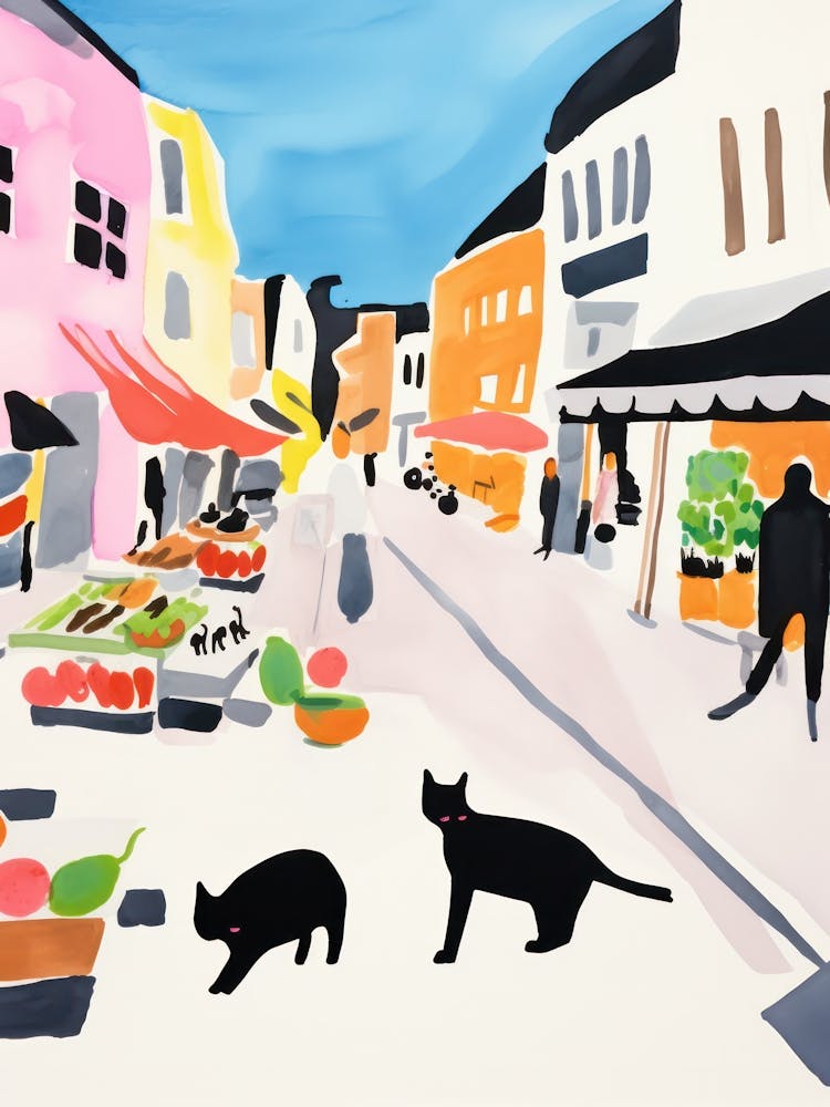 The Food Market In Berlin 1 Illustration