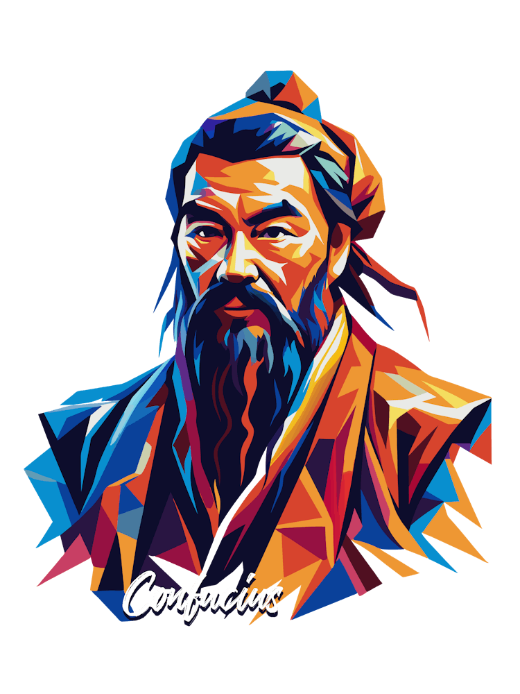Confucius Portrait WPAP Pop Art