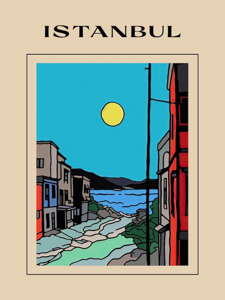Minimal Design Style Of Istanbul, Turkey  4 Poster