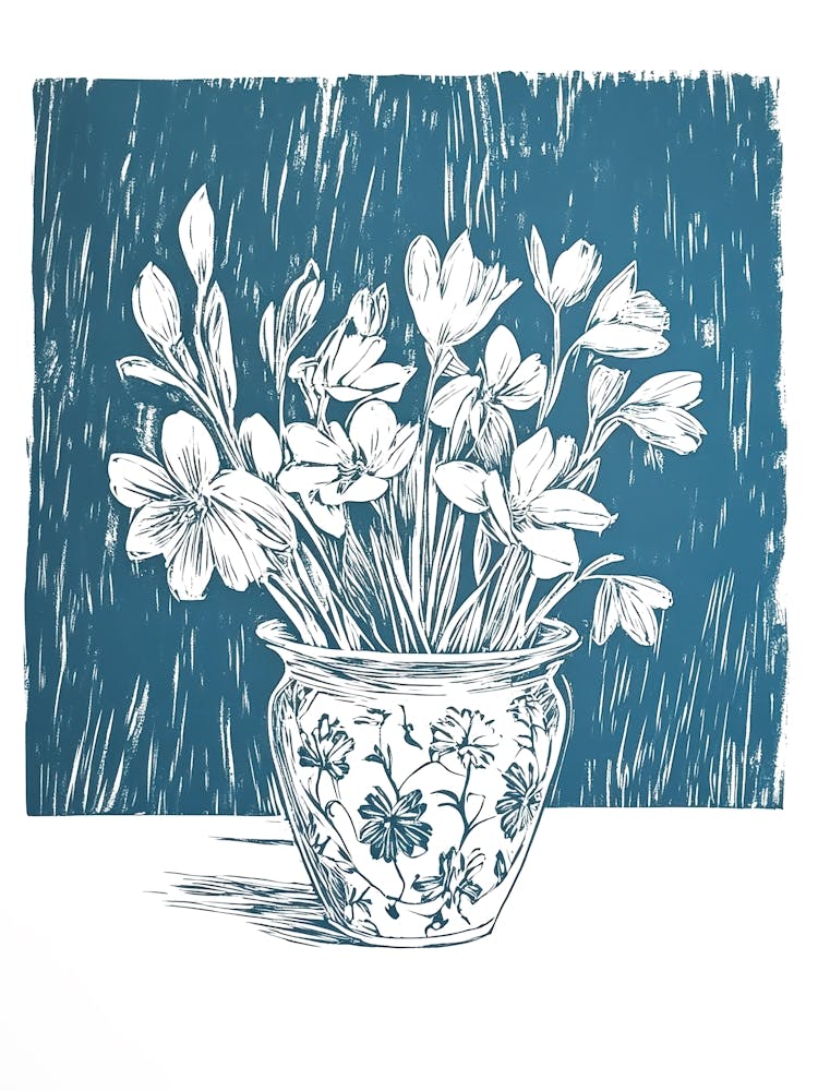Crocuses In A Vase