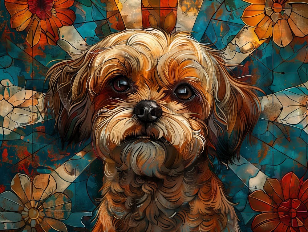 Lhasa Apso Kunstportrait 1