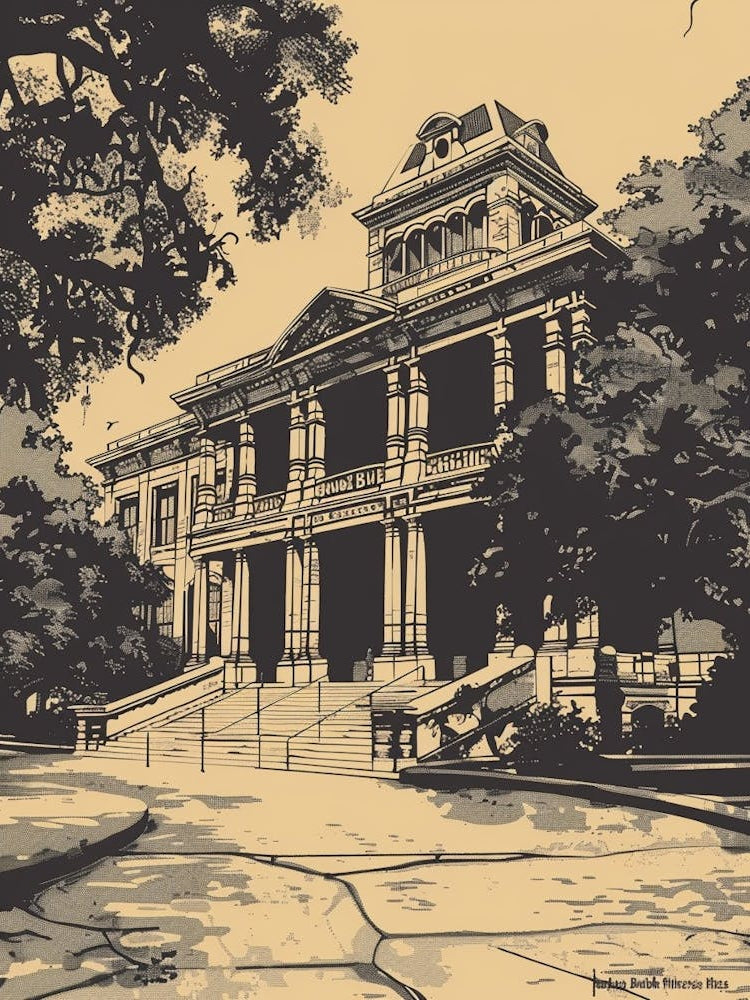 Duotone Illustration The Bullock Austin Texas State History Museum 3
