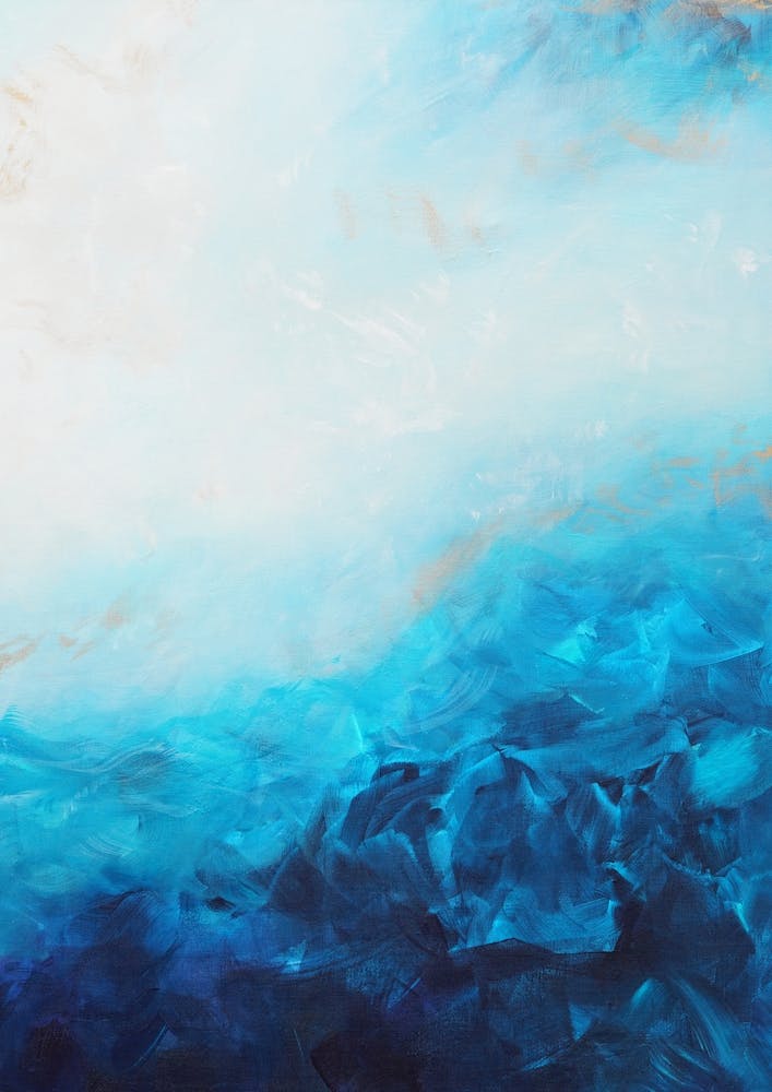 Blue Sea And Gold Painting 2