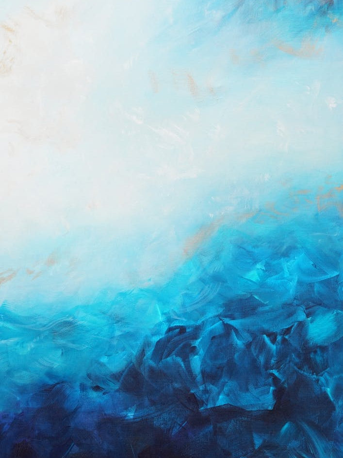 Blue Sea And Gold Painting 2