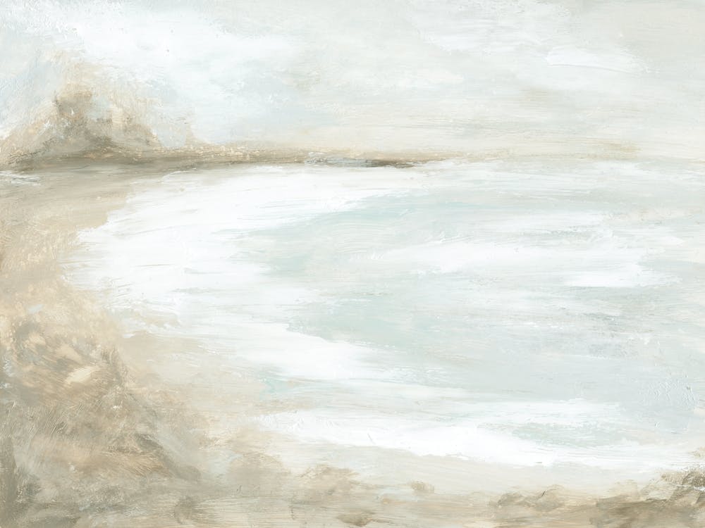Breeze - Abstract Lake Beach Modern Coastal Painting