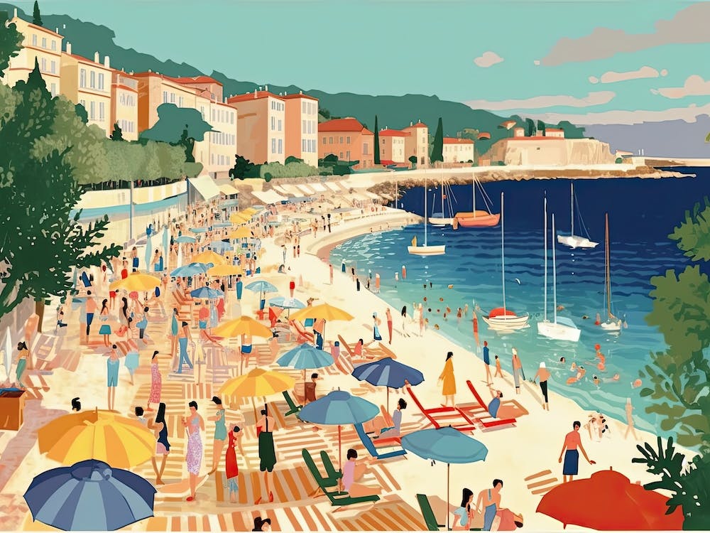 French Riviera Vintage-Landschaft 4