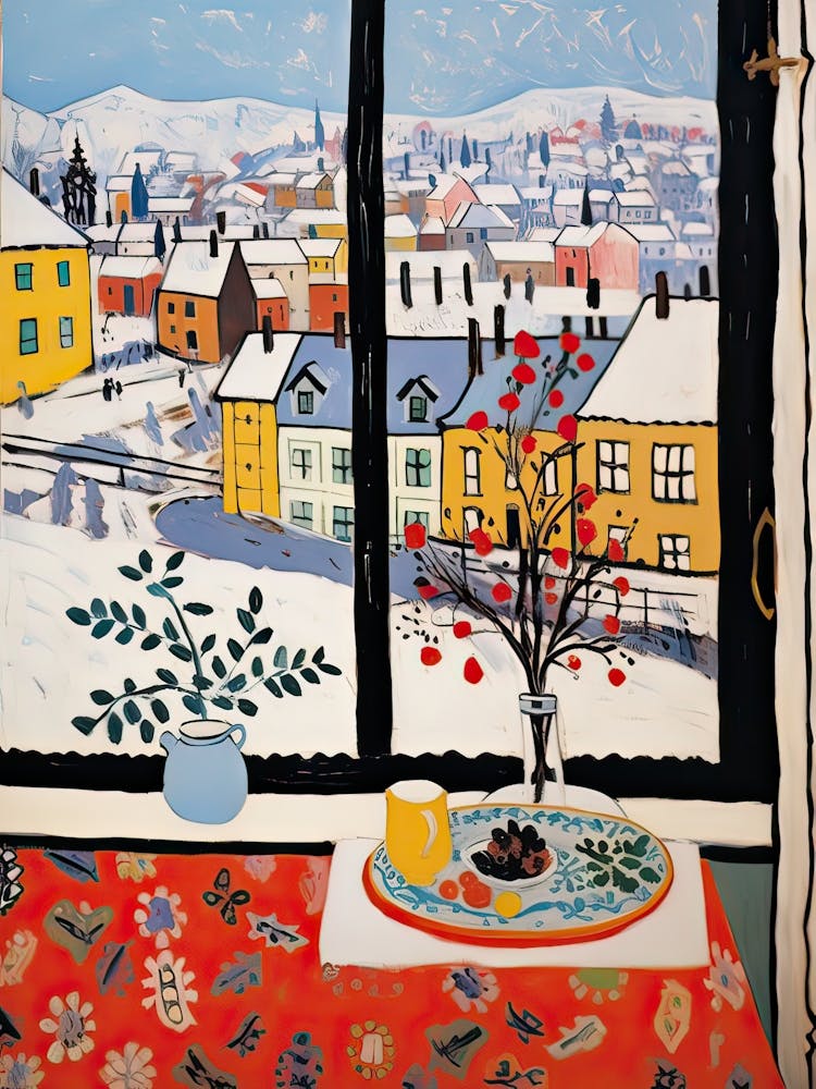 The Windowsill Of Prague   Czech Republic Snow Inspired By Matisse 2