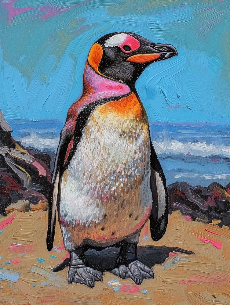 African Penguin Deception Island Oil Painting 1