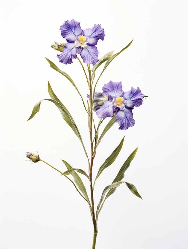 Pressed Wildflower Botanical Art Virginia Spiderwort 1