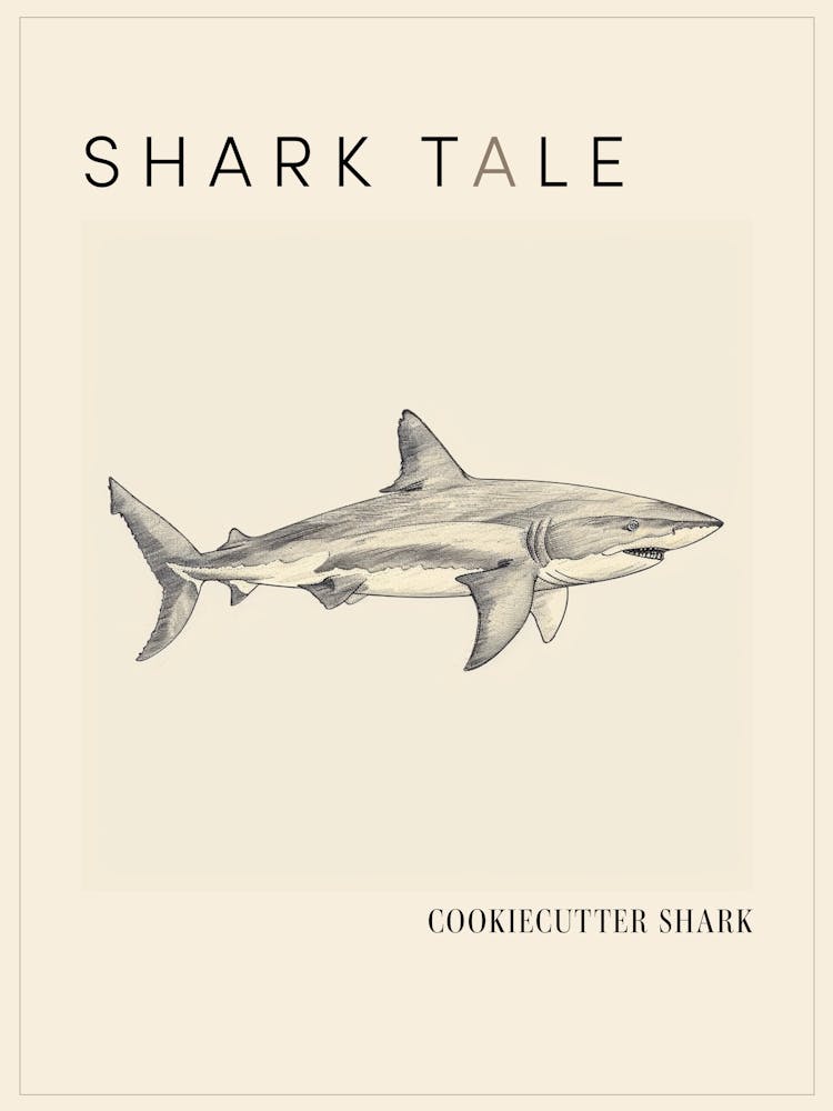 Cookiecutter Shark Vintage Illustration 1 Poster
