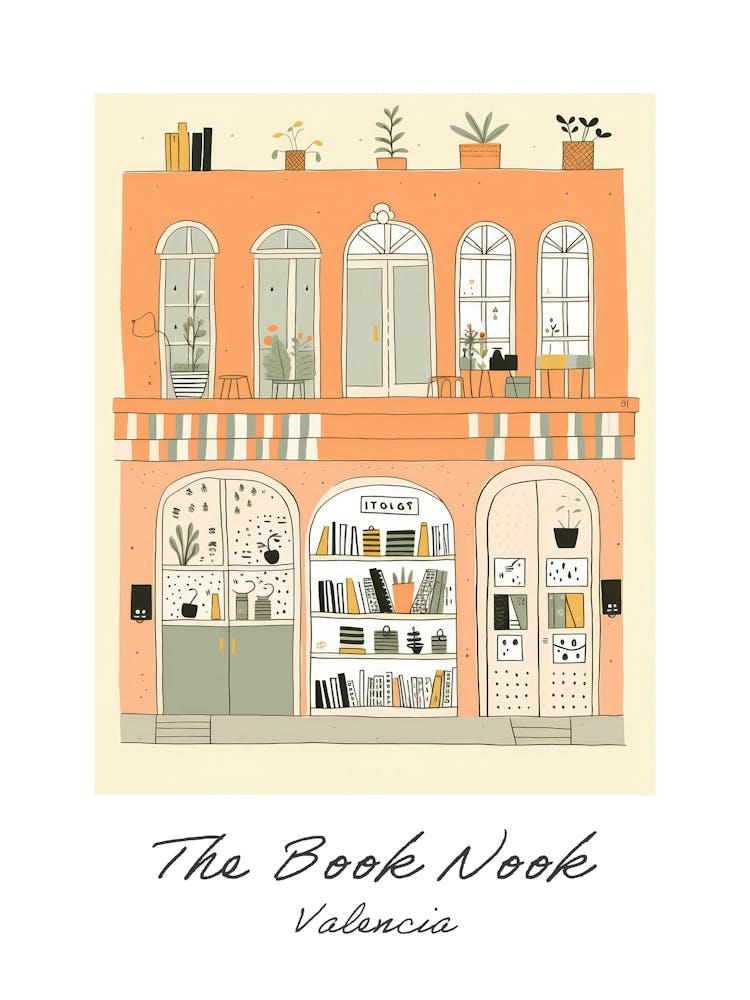 Valencia The Book Nook Pastel Colours 1 Poster