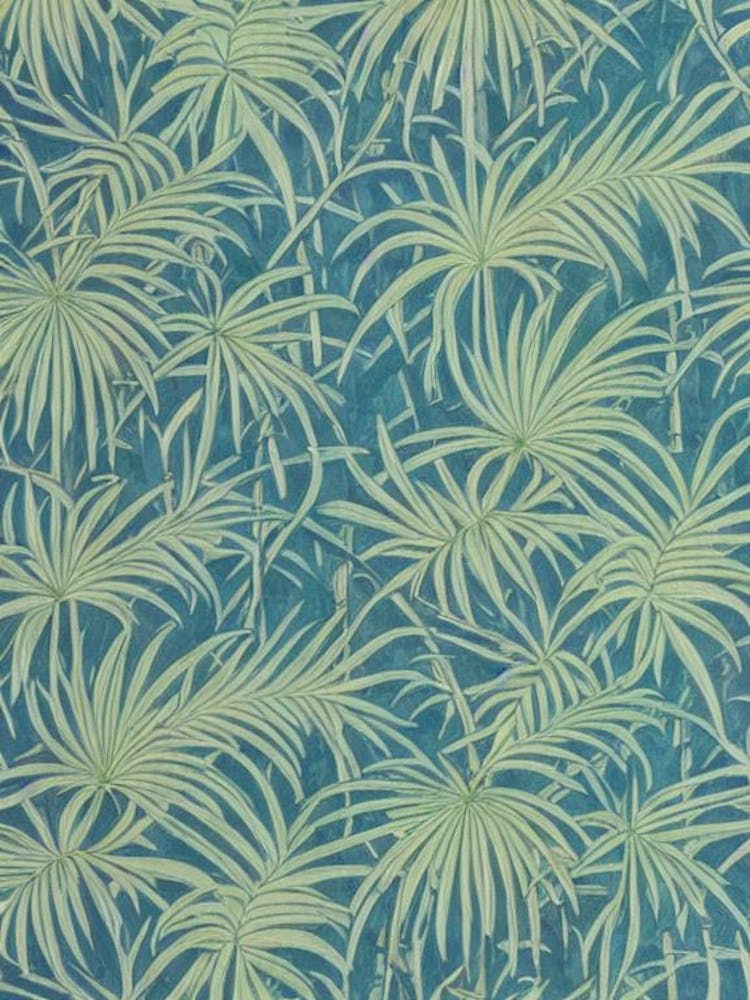 Feather Palm tree Vintage Botanical