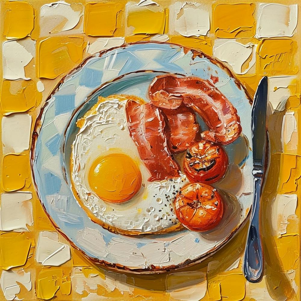 Full English Breakfast Yellow Checkerboard 3